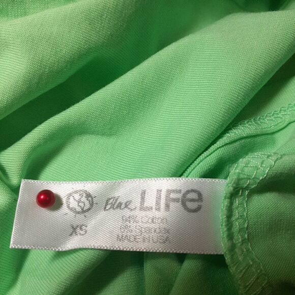 Blue Life‎ Tank Tube Top Built in Bra Mint Green Cotton Size X-Small - Picture 7 of 8